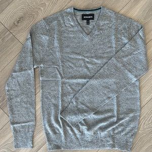 NWT Bonobos Mens Washable Merino V-Neck Sweater SLIM, Small, Gray